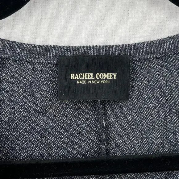 RACHEL COMEY Frances Top Womens 2 Navy Clarion Textured Wrap Long Sleeve Blouse - Picture 10 of 16